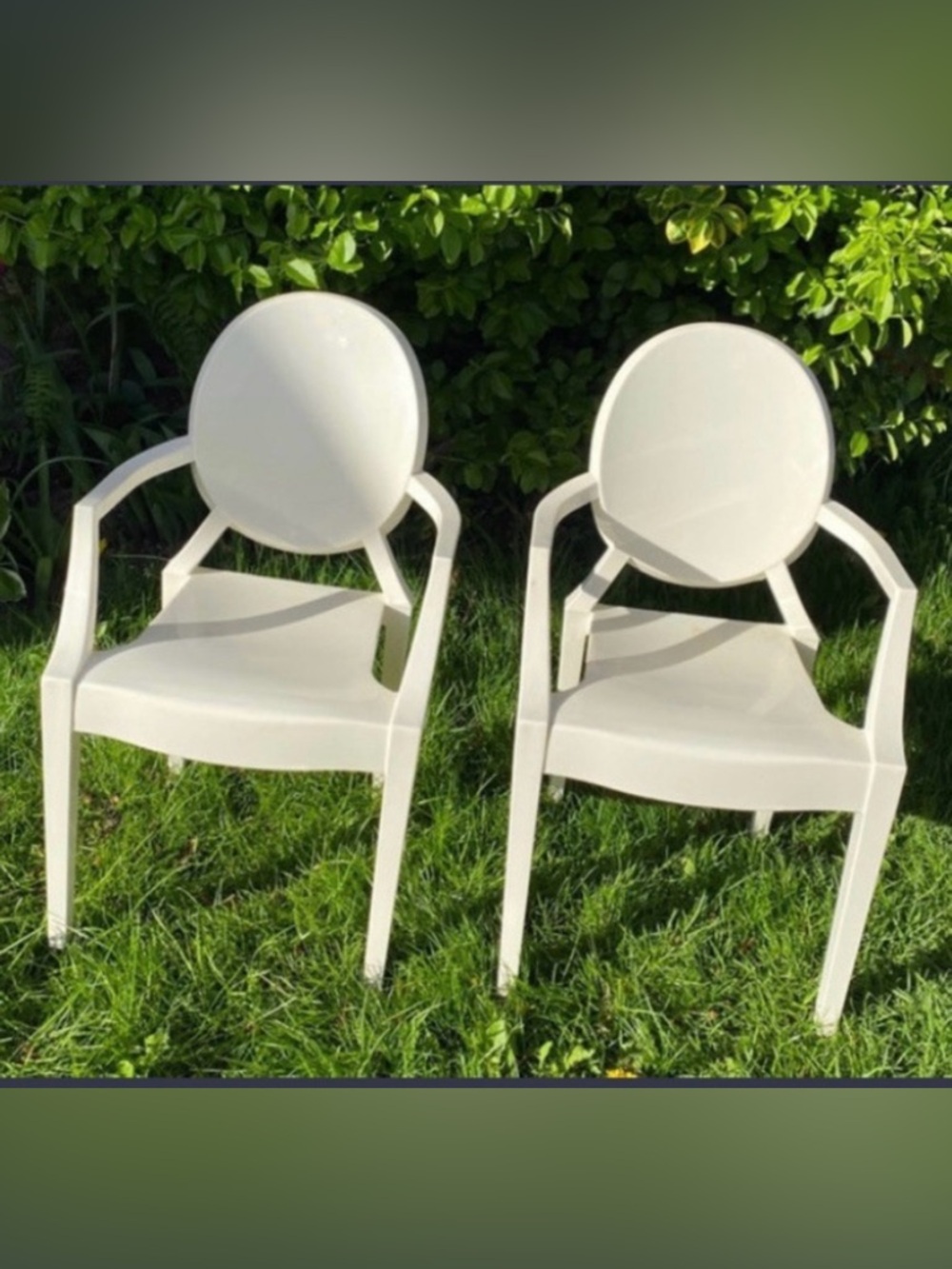 Pair of children Modern White Armchairs